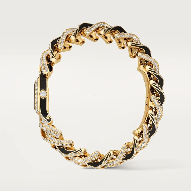 Cartier,Maillon de Cartier 31x17mm,31x17mm,Yellow Gold,Black,Quartz,Sapphire,Crystal Glass,Other,WJBJ0006