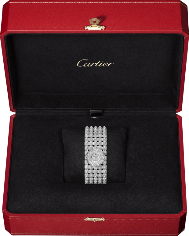 Cartier,Other 21.14x20.82mm,21.14x20.82mm,White Gold,Silver,Quartz,Sapphire,Brilliant Cut,HPI01459