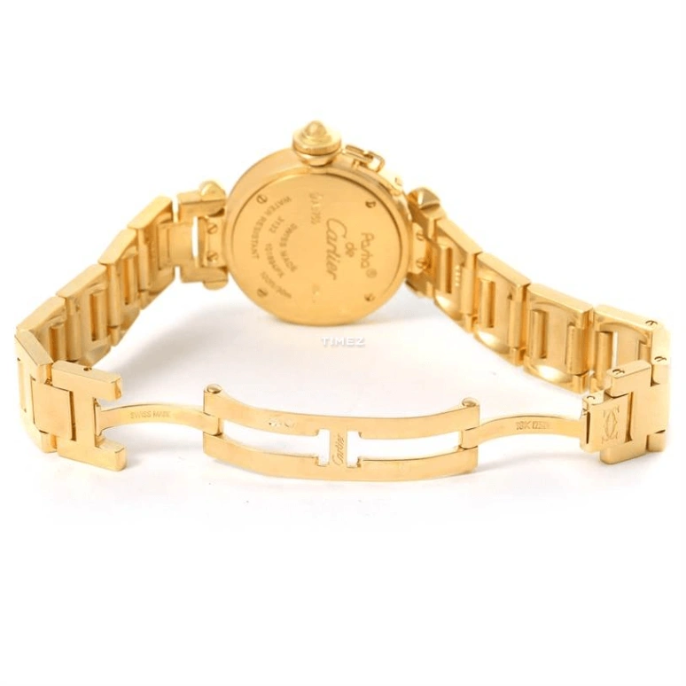 Cartier,Pasha de Cartier 27mm,27mm,Yellow Gold,Silver,Quartz,In-house Caliber,Sapphire,Crystal Glass,WJ124015