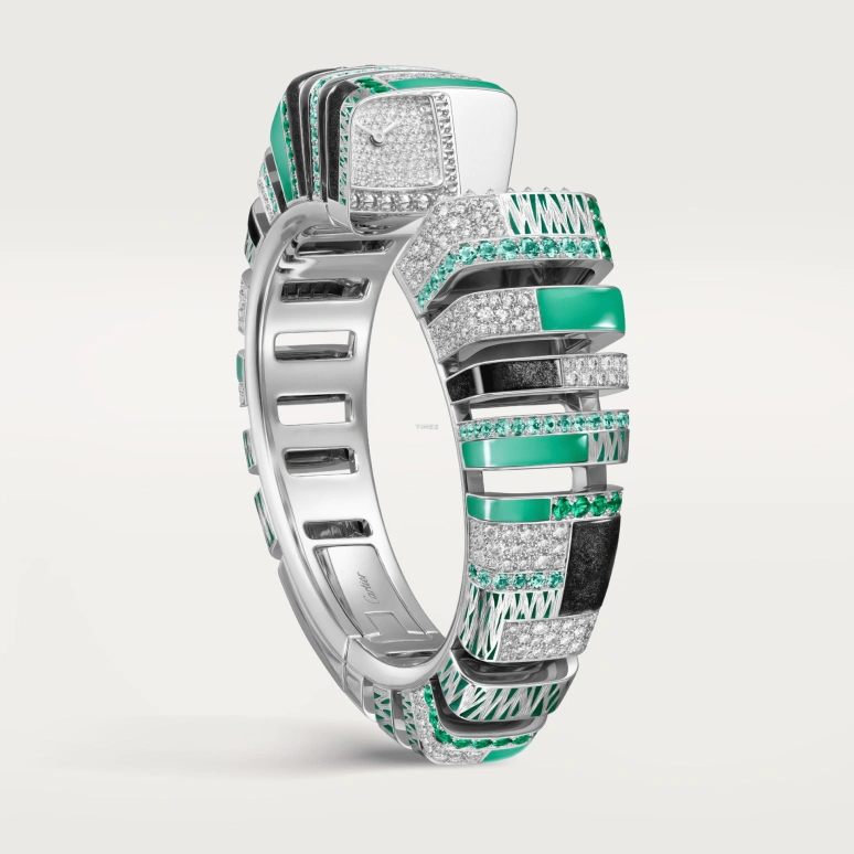 Cartier,Reflection de Cartier 18.40x17.50mm,18.40x17.50mm,White Gold,Silver,Quartz,Sapphire,Crystal Glass,Square,WJMC0002