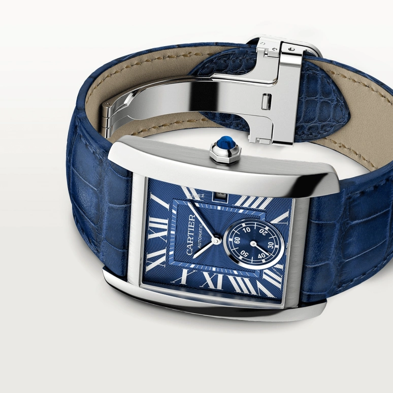 Cartier,Tank 34.30x43.92mm,34.30x43.92mm,Stainless Steel,Blue,Automatic,Day,48hours,WSTA0010