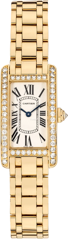 Cartier,Tank 34.80mm,34.80mm,Yellow Gold,Silver White,Quartz,In-house Caliber,Sapphire,Crystal Glass,WB7072K2