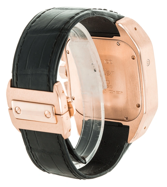 Cartier,Santos de Cartier 55mm,55mm,Rose Gold,White,Automatic,Chronograph,Day,W20131Y1