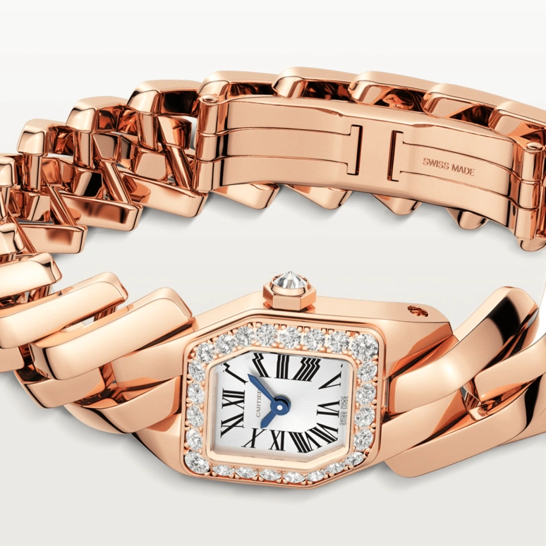 Cartier,Maillon de Cartier 31x17mm,31x17mm,Rose Gold,Silver,Quartz,Sapphire,Crystal Glass,Other,WJBJ0002