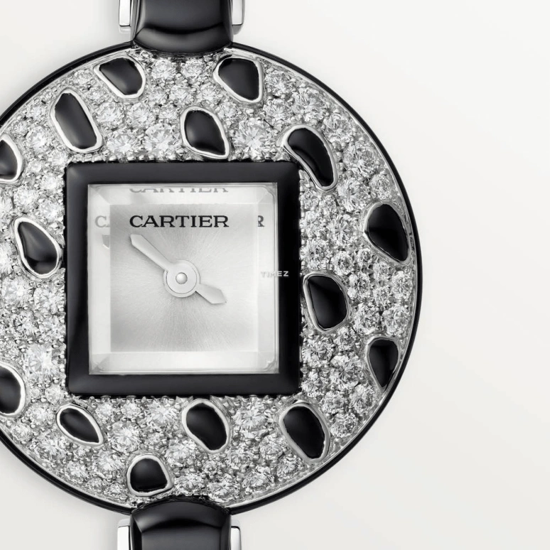 Cartier,Panthère Jewelry Watches 21.66mm,21.66mm,White Gold,Transparent,Quartz,Sapphire,Crystal Glass,Round,HPI01464