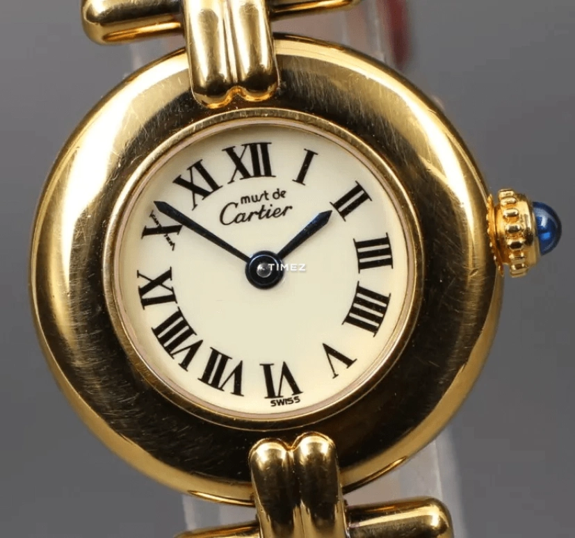 Cartier,Other 23.80mm,23.80mm,Yellow Gold,White,Quartz,Sapphire,Round,590002