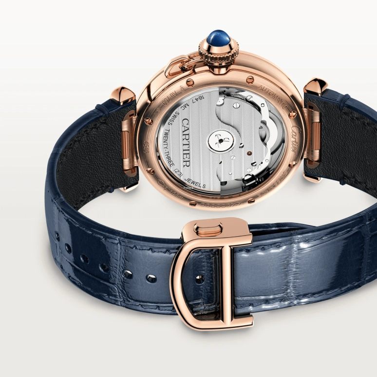 Cartier,Pasha de Cartier 35mm,35mm,Rose Gold,Silver,Automatic,42hours,In-house Caliber,WGPA0027