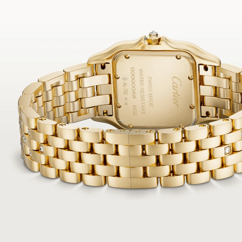 Cartier,Panthère de Cartier 36.50x26.70mm,36.50x26.70mm,Yellow Gold,Silver,Quartz,Glass,Square,WJPN0060
