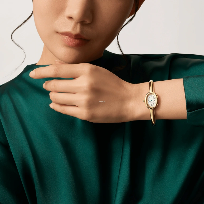 Cartier,Baignoire 24.60x18.70mm,24.60x18.70mm,Yellow Gold,Silver,White,Quartz,Sapphire,Crystal Glass,Oval,WGBA0050
