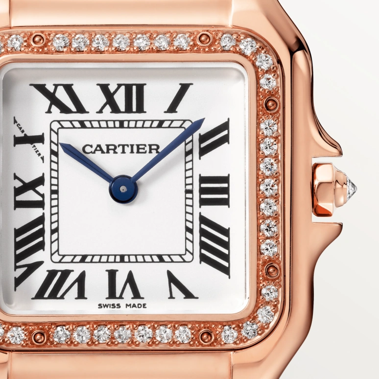 Cartier,Panthère de Cartier 36.50x26.70mm,36.50x26.70mm,Rose Gold,Silver,Quartz,Glass,Square,WJPN0088