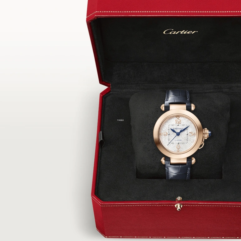 Cartier,Pasha de Cartier 35mm,35mm,Rose Gold,Silver,Automatic,42hours,In-house Caliber,WGPA0027