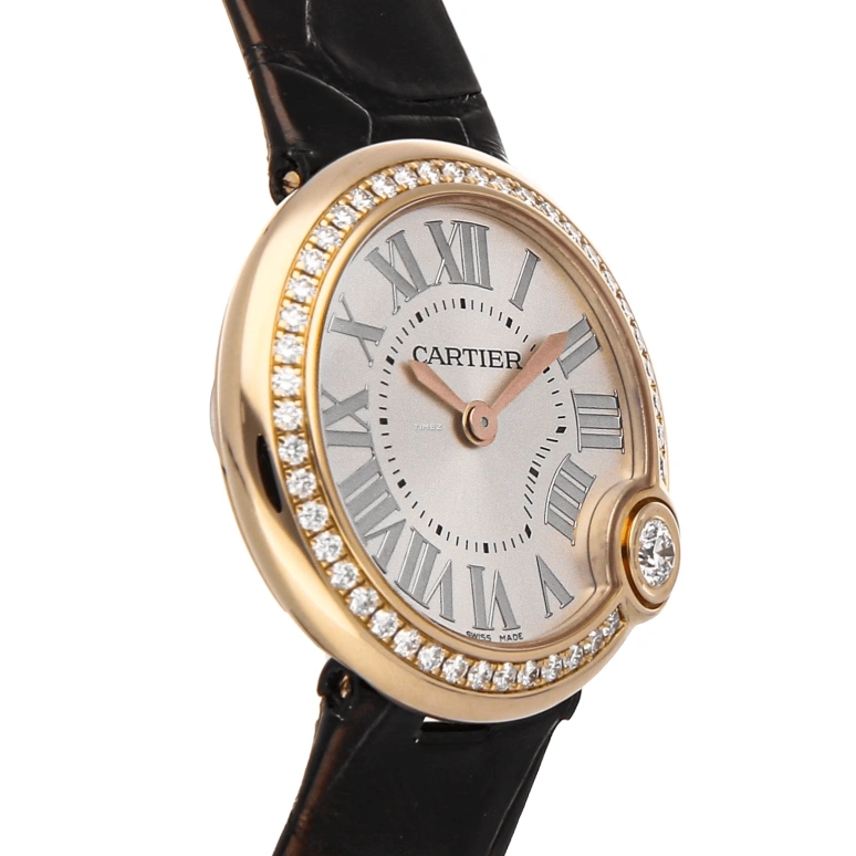 Cartier,Ballon Blanc de Cartier 30mm,30mm,Rose Gold,Silver,Quartz,Sapphire,Crystal Glass,Round,WJBL0005