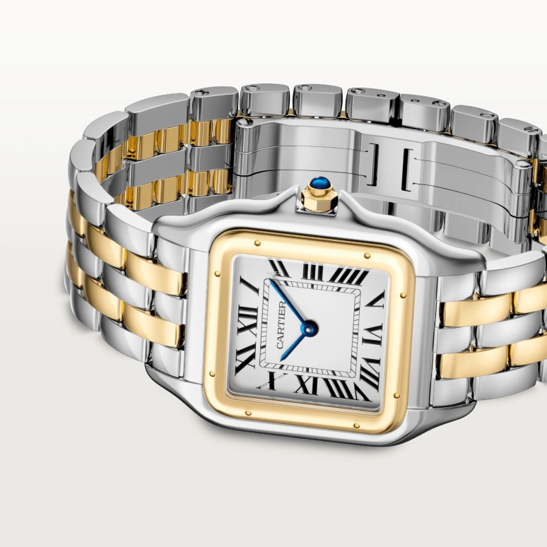 Cartier,Panthère de Cartier 31x42mm,31x42mm,Stainless Steel,Yellow Gold,White,Quartz,Sapphire,Crystal Glass,Square,W2PN0012