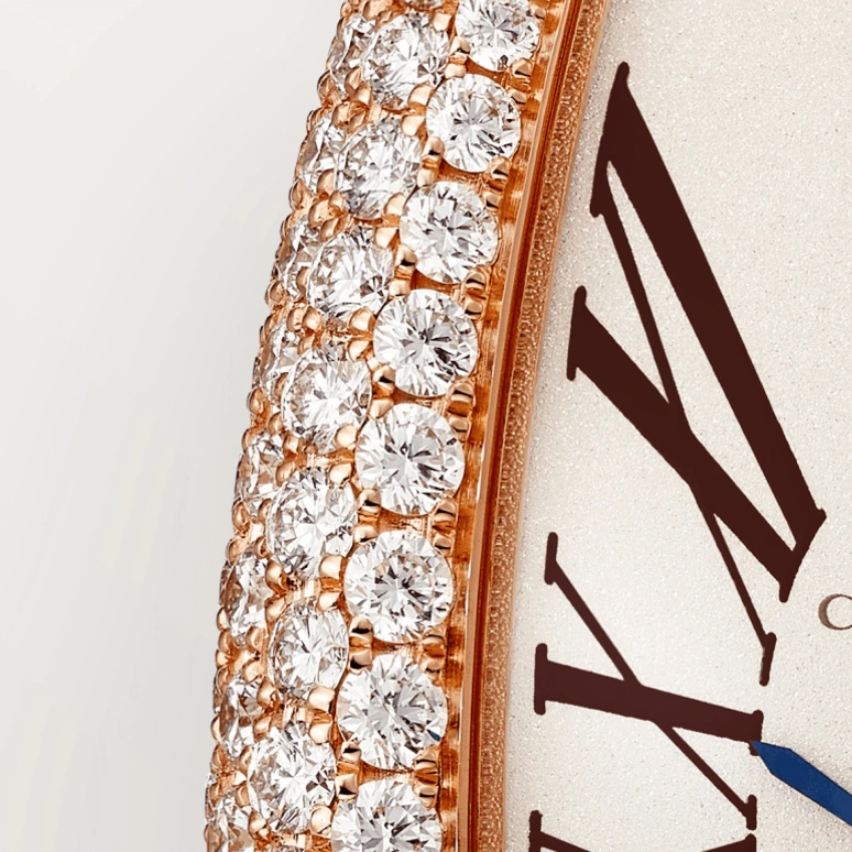 Cartier,Baignoire 52x23mm,52x23mm,Rose Gold,Silver,Handwound,38hours,In-house Caliber,WJBA0008