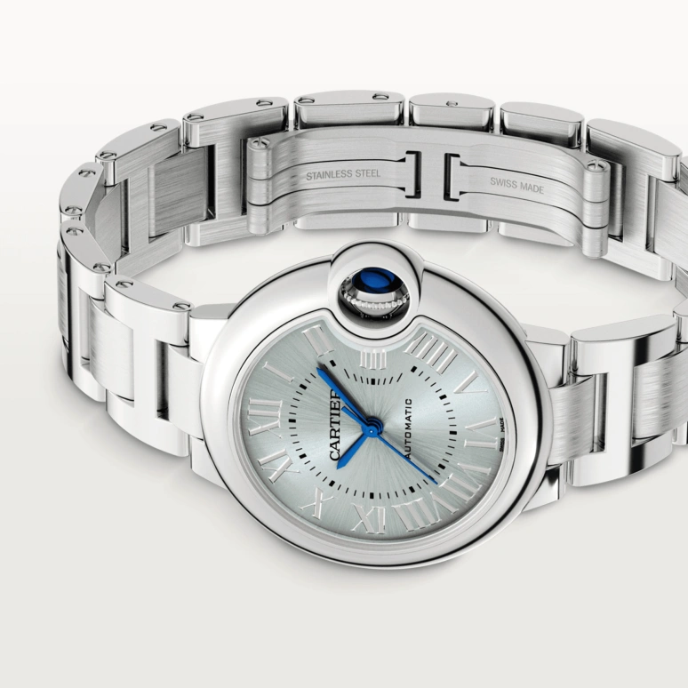 Cartier,Ballon Bleu de Cartier 33mm,33mm,Stainless Steel,Blue,Sapphire,Closed,WSBB0062