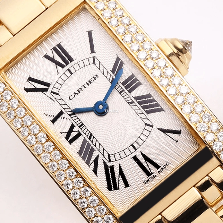 Cartier,Tank 19mm,19mm,Rose Gold,Silver,Quartz,Sapphire,Crystal Glass,Square,WB7043JQ