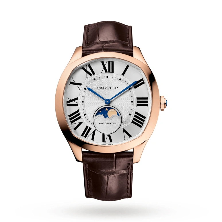 Cartier,Drive de Cartier 40mm,40mm,Pink Gold,Silver,Automatic,Moonphase,In-house Caliber,WGNM0008