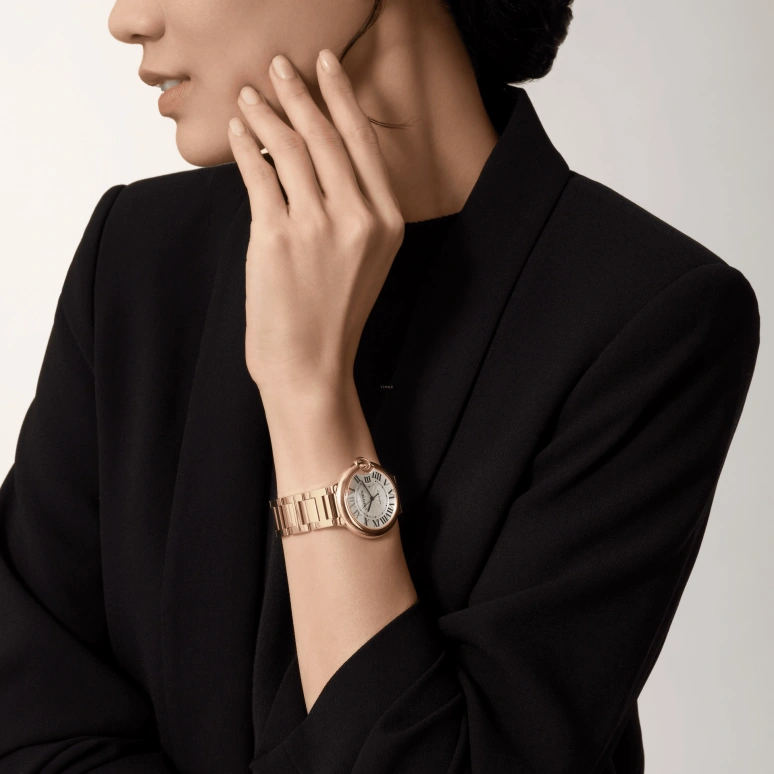 Cartier,Ballon Bleu de Cartier 36mm,36mm,Yellow Gold,Silver,Automatic,Sapphire,Crystal Glass,Round,WGBB0046