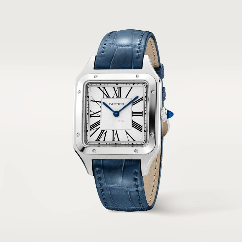 Cartier,Santos de Cartier 43.50x31.40mm,43.50x31.40mm,Stainless Steel,Silver,Quartz,Sapphire,Crystal Glass,Square,WSSA0085