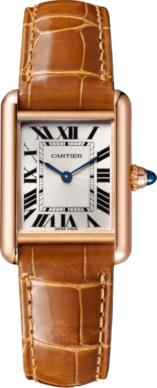 Cartier,Tank 29.50x22mm,29.50x22mm,Rose Gold,Silver,Handwound,In-house Caliber,Hardlex,WGTA0010