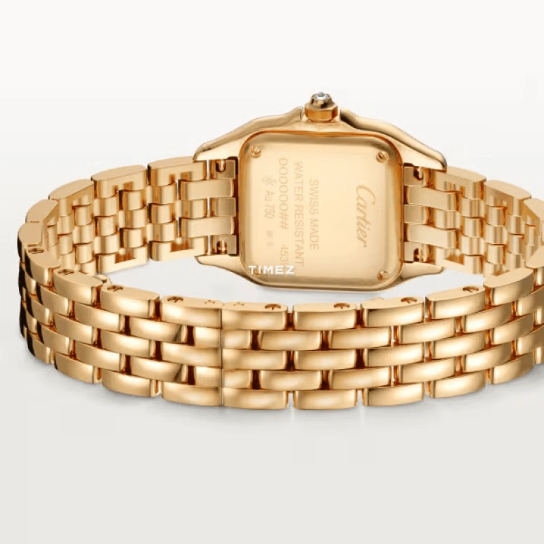 Cartier,Panthère de Cartier 30.30x22mm,30.30x22mm,Yellow Gold,Silver,Quartz,Sapphire,Crystal Glass,Square,WJPN0042