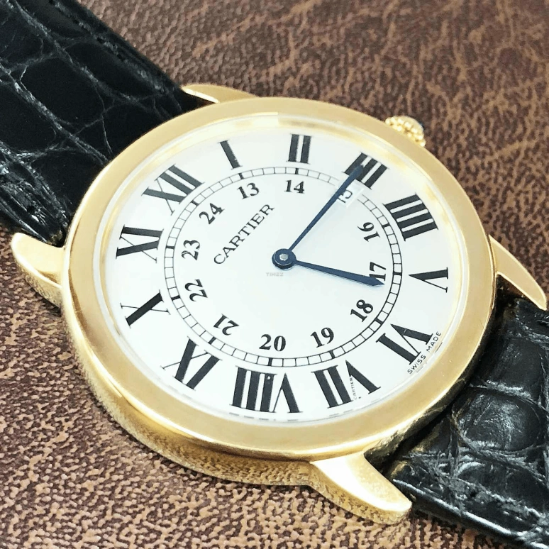 Cartier,Ronde de Cartier 36mm,36mm,Yellow Gold,Silver,Quartz,Day,Sapphire,Crystal Glass,W6700455