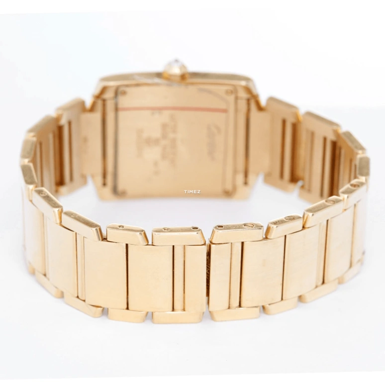 Cartier,Tank 30mm,30mm,Yellow Gold,Silver,Quartz,Sapphire,Crystal Glass,Square,WE1017R8