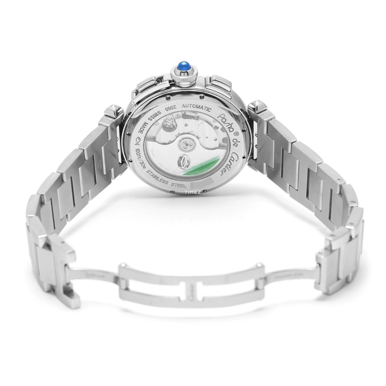 Cartier,Pasha de Cartier 42mm,42mm,Stainless Steel,Silver,Automatic,Chronograph,Day,W31085M7