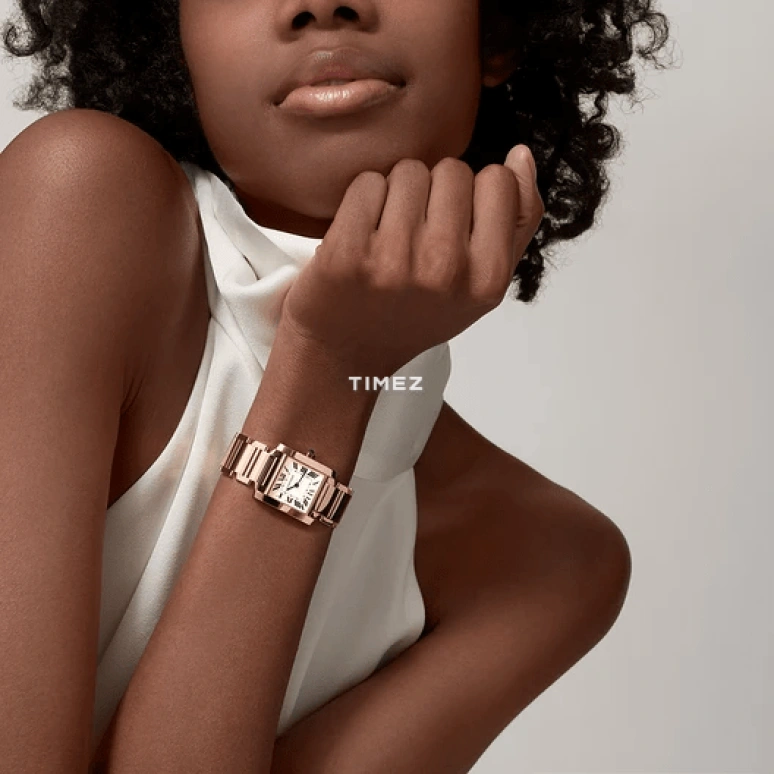 Cartier,Tank 29.95x28.46mm,29.95x28.46mm,Rose Gold,Silver,Quartz,Sapphire,Crystal Glass,Square,WGTA0030