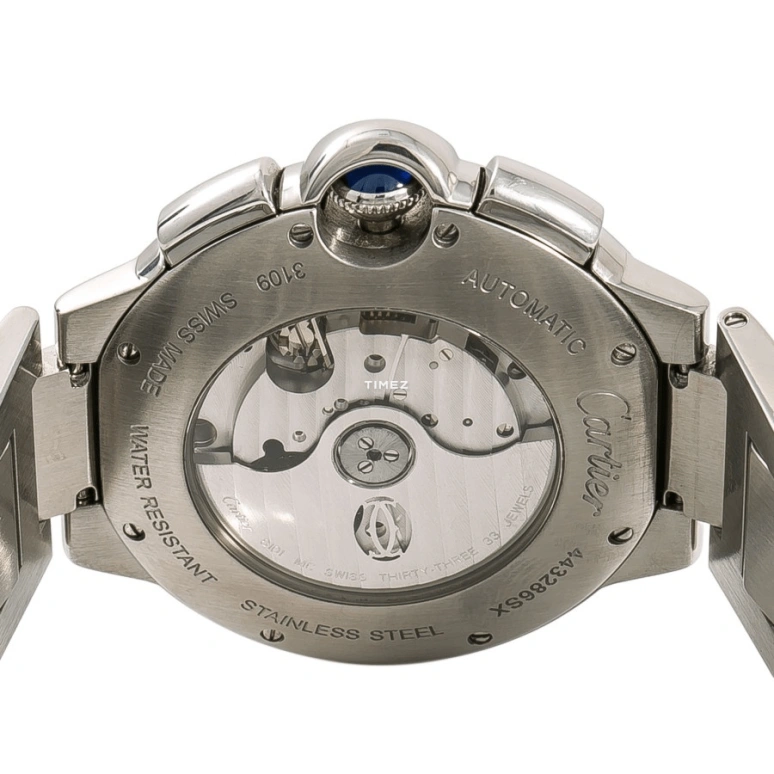 Cartier,Ballon Bleu de Cartier 44mm,44mm,Stainless Steel,Black,Automatic,Chronograph,Day,W6920077