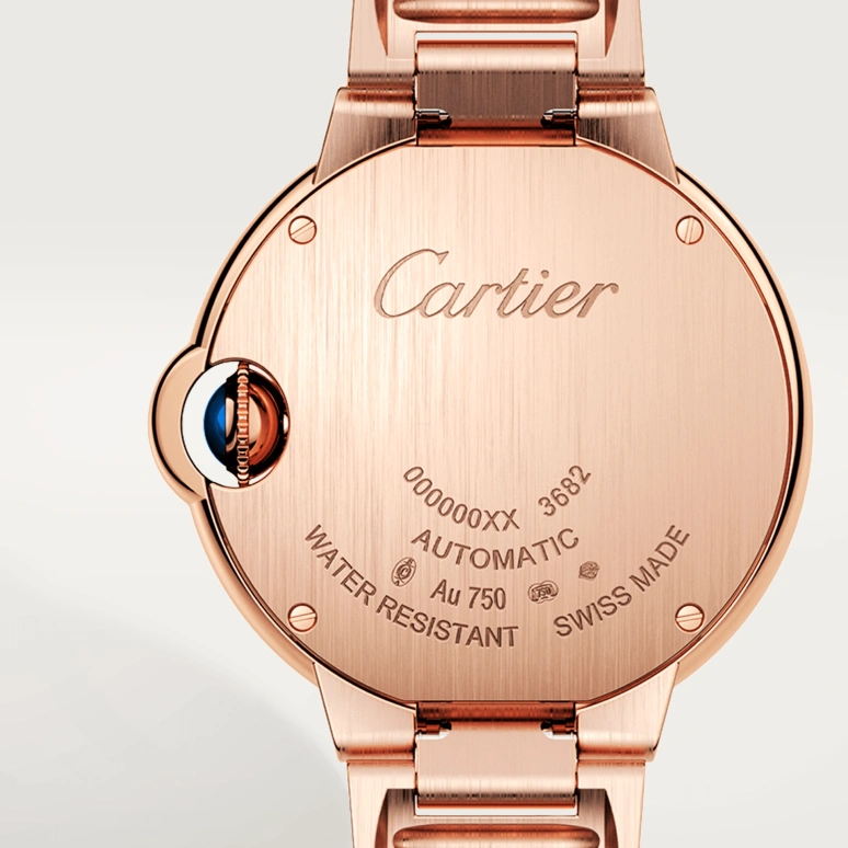 Cartier,Ballon Bleu de Cartier 33mm,33mm,Rose Gold,Silver,Automatic,Sapphire,Crystal Glass,Round,WGBB0042