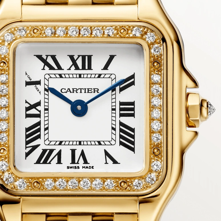 Cartier,Panthère de Cartier 22x30mm,22x30mm,Yellow Gold,Silver,Quartz,Sapphire,Crystal Glass,Square,WJPN0015