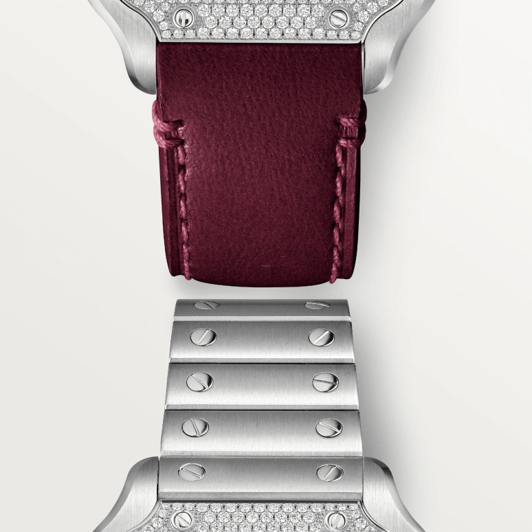 Cartier,Santos de Cartier 35.10x41.90mm,35.10x41.90mm,Stainless Steel,Silver,Automatic,42hours,In-house Caliber,W4SA0005