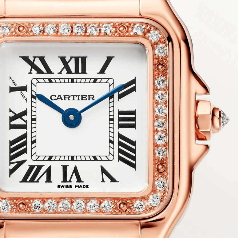Cartier,Panthère de Cartier 22x30mm,22x30mm,Rose Gold,Silver,Quartz,Sapphire,Crystal Glass,Square,WJPN0008