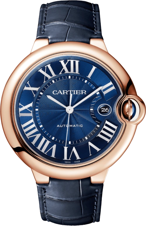 Cartier,Ballon Bleu de Cartier 42mm,42mm,Rose Gold,Blue,Automatic,Day,42hours,WGBB0036