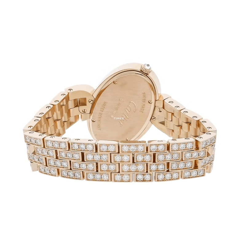 Cartier,Delices de Cartier 38.39x43.81mm,38.39x43.81mm,Rose Gold,Silver,Quartz,In-house Caliber,Sapphire,Crystal Glass,HPI00496