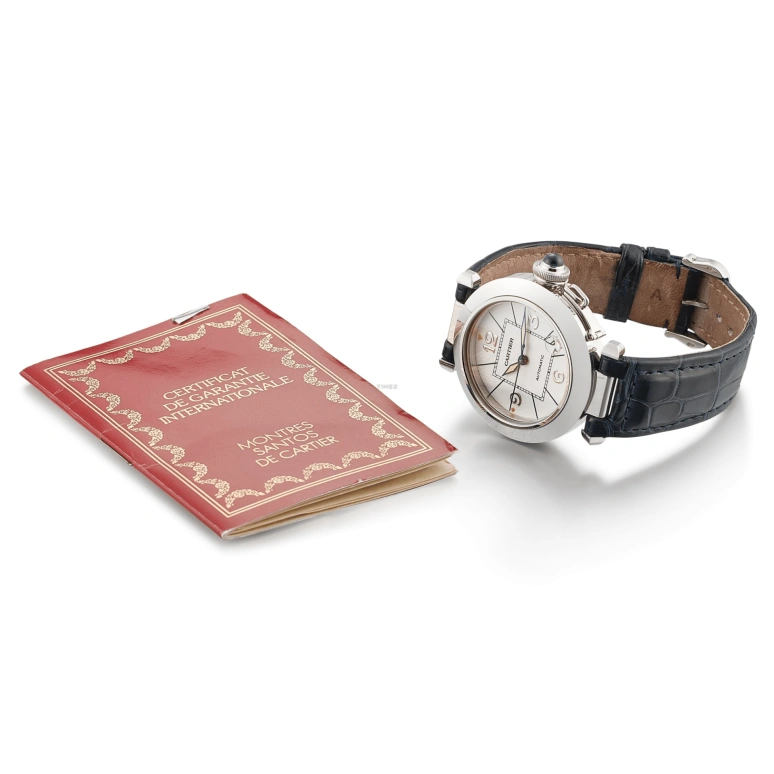 Cartier,Pasha de Cartier 35mm,35mm,White Gold,White,Automatic,Day,Sapphire,Crystal Glass,W3014556