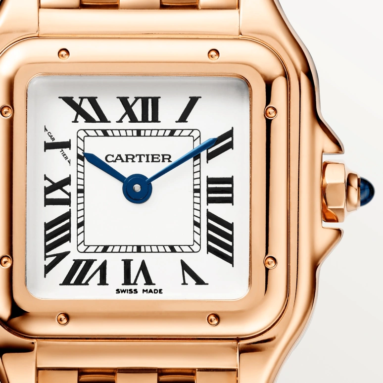 Cartier,Panthère de Cartier 23x30mm,23x30mm,Rose Gold,Silver,Quartz,Sapphire,Crystal Glass,Square,WGPN0006