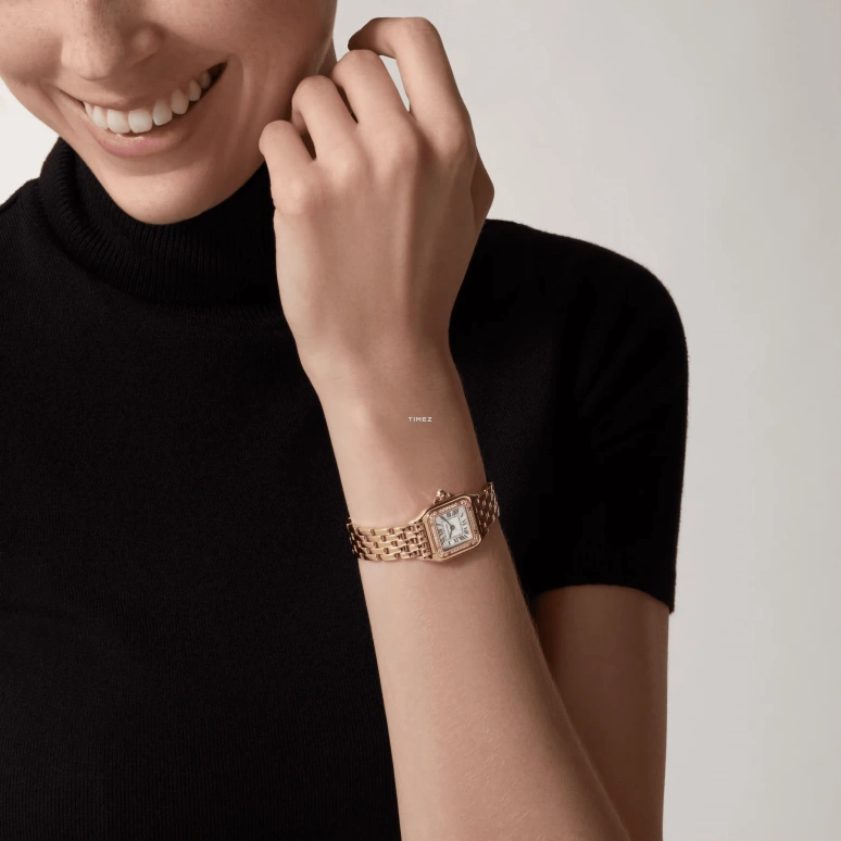 Cartier,Panthère de Cartier 22x30mm,22x30mm,Yellow Gold,Silver,Quartz,Sapphire,Crystal Glass,Square,WJPN0048