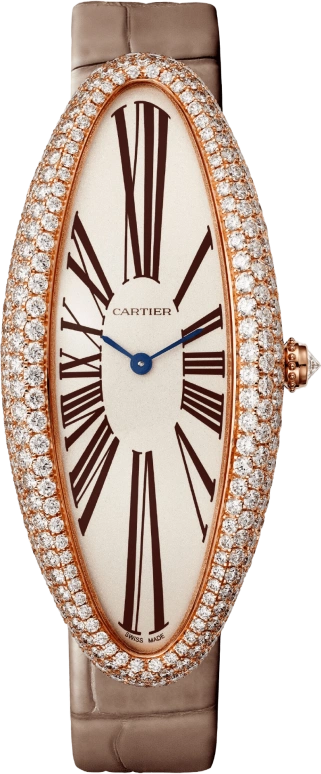 Cartier,Baignoire 52x23mm,52x23mm,Rose Gold,Silver,Handwound,38hours,In-house Caliber,WJBA0008