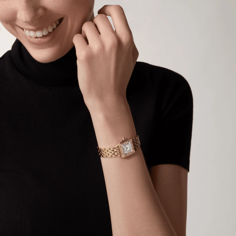 Cartier,Panthère de Cartier 22x30mm,22x30mm,Yellow Gold,Silver,Quartz,Sapphire,Crystal Glass,Square,WJPN0015