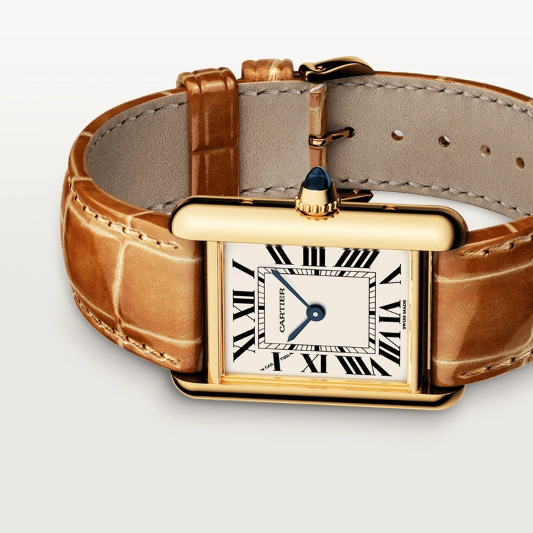 Cartier,Tank 29.50x22mm,29.50x22mm,Yellow Gold,White,Quartz,Sapphire,Crystal Glass,Rectangular,WGTA0342