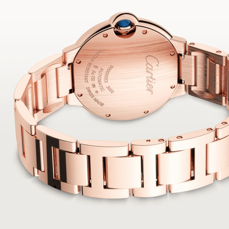 Cartier,Ballon Bleu de Cartier 36mm,36mm,Rose Gold,Silver,Automatic,Sapphire,Crystal Glass,Round,WJBB0067