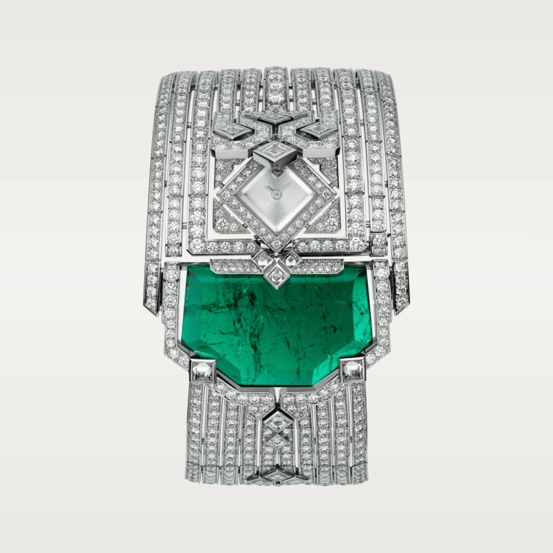 Cartier,High Jewelry Watches ,White Gold,Silver,Quartz,Sapphire,Crystal Glass,Other,HPI00751