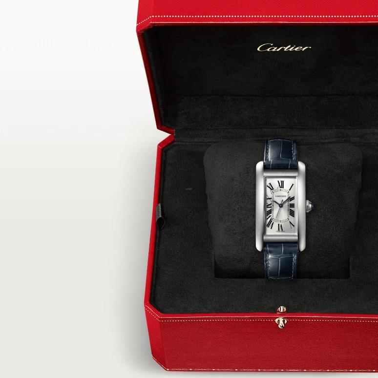 Cartier,Tank 41.60x22.60mm,41.60x22.60mm,Stainless Steel,Silver,Automatic,Sapphire,Crystal Glass,Square,WSTA0044