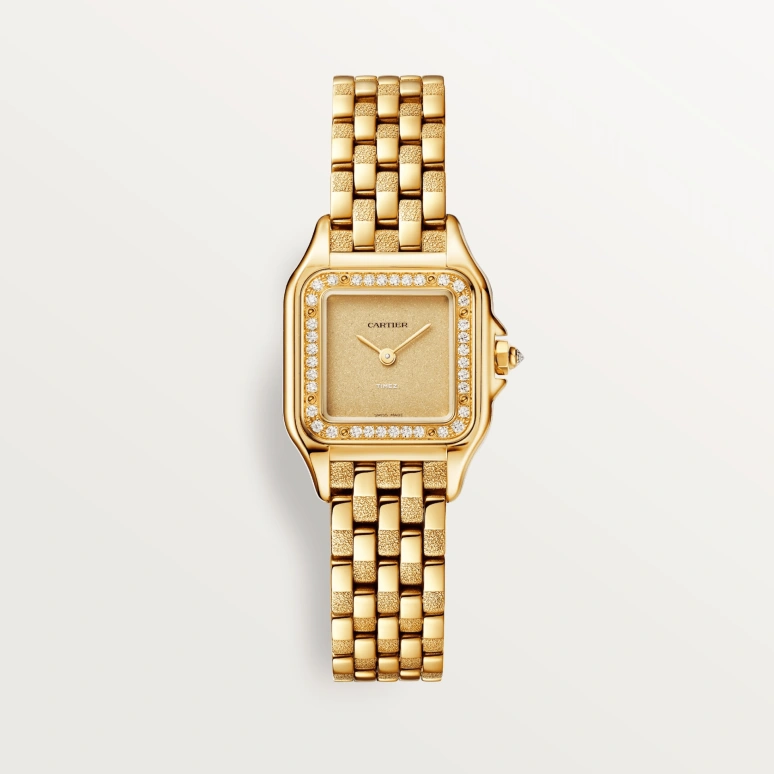 Cartier,Panthère de Cartier 22x30mm,22x30mm,Yellow Gold,Gold,Quartz,Sapphire,Crystal Glass,Square,WJPN0057