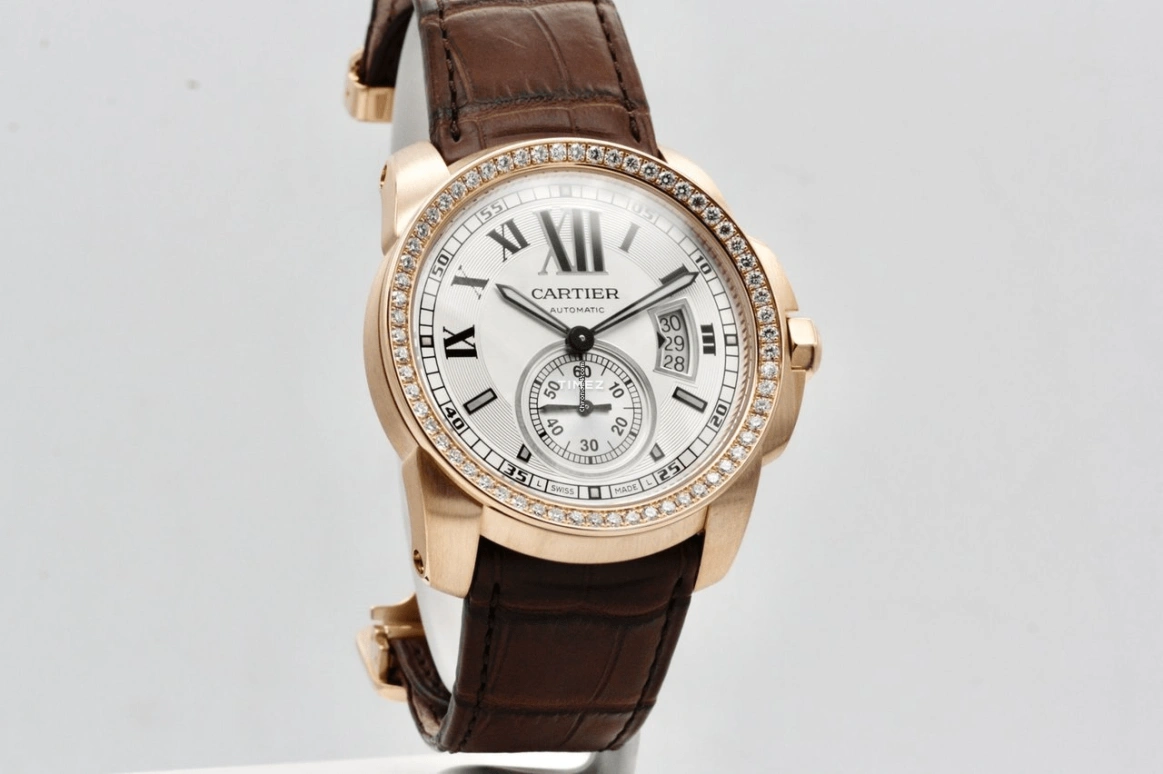 Cartier,Calibre de Cartier 42mm,42mm,Rose Gold,Silver,Automatic,Day,48hours,WF100005