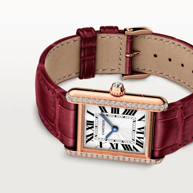 Cartier,Tank 29.50x22mm,29.50x22mm,Rose Gold,Silver,Handwound,38hours,In-house Caliber,WJTA0037