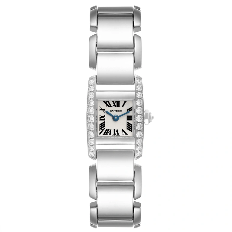 Cartier,Tank 20mm,20mm,White Gold,Silver,Quartz,Sapphire,Crystal Glass,Square,WE70069H