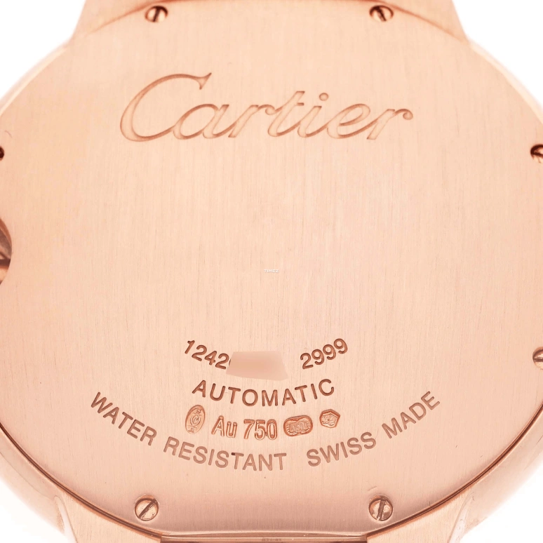 Cartier,Ballon Bleu de Cartier 42mm,42mm,Rose Gold,Silver,Automatic,Day,Sapphire,Crystal Glass,WE9008Z3